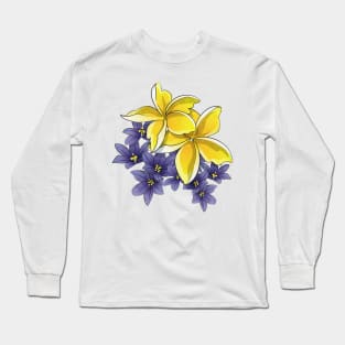 Complementary flowers // yellow and purple Long Sleeve T-Shirt